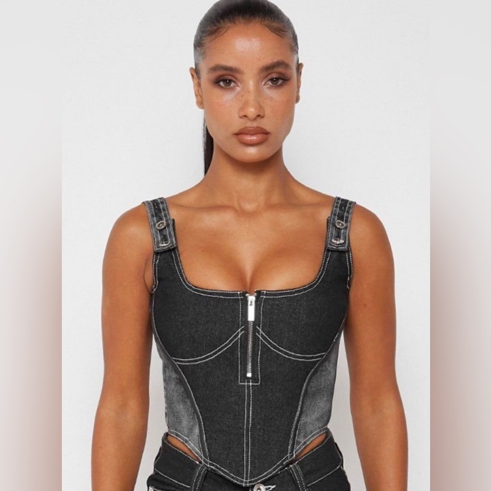 Manière De Voir Denim corset top